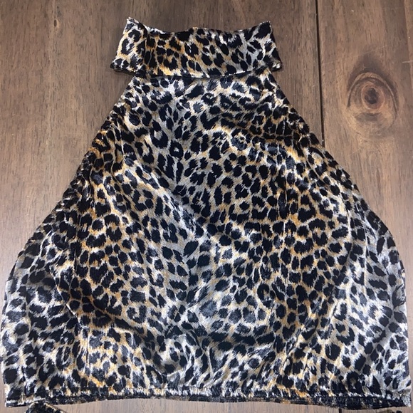 The Pleasure Company animal print halter top with matching bottoms - Picture 2 of 11